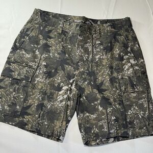 Old Navy Cargo Shorts Mens 36 Camo Tree Hunting Lived In Flex Stretch